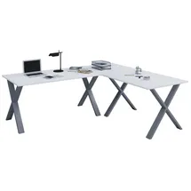 VCM Eckschreibtisch Lona Weiß / Silber