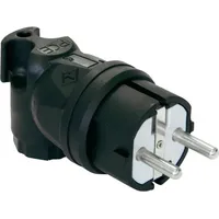 PCE 05812-s Schutzkontaktwinkelstecker Vollgummi nat IP44 Schwarz Serie Taurus