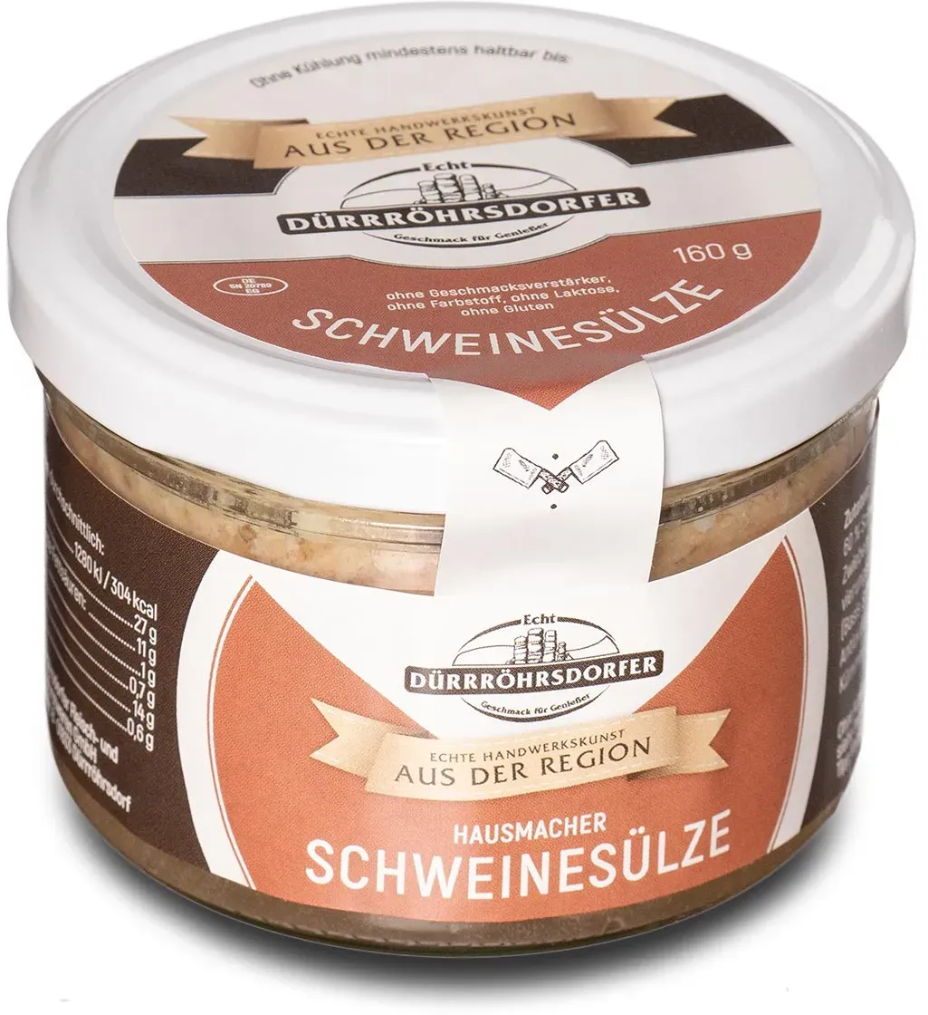 Dürrröhrsdorfer Hausmacher Schweine-Sülze im Glas 160 Gramm