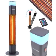 Arebos Stand Heizstrahler 1500W Schwarz mit 16 Farben LED & Fernbedienung - Schwarz