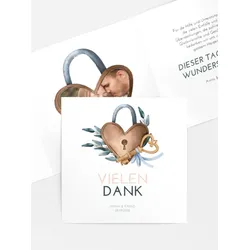 Dankeskarten Hochzeit selbst gestalten mit Spruch und Fotos im Onlinedesigner bei Meine-Kartenmanufaktur.de