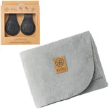 Cloby Bundle aus Leather Clips + Cloby Sun Protection Blanket, Cloby Farben:Stone Grey, Cloby Clip:Black/Grey