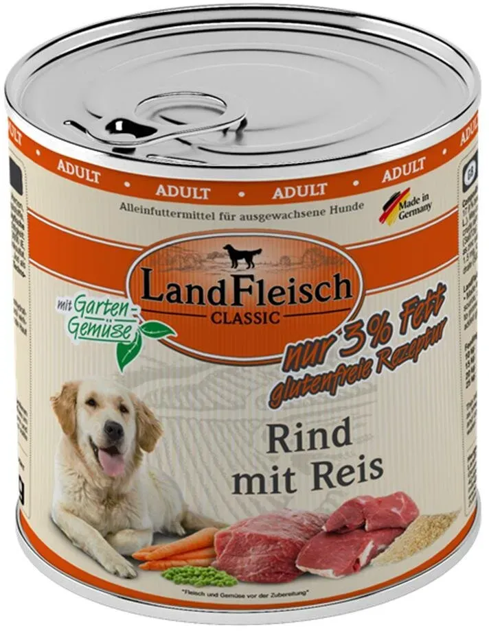 LandFleisch Dog Classic Rind mit Reis und Gartengemüse extra mager