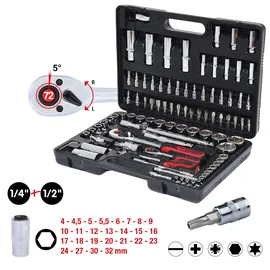 KS Tools Steckschlüssel-Satz 1/4" + 1/2" CHROMEplus 94-tlg.