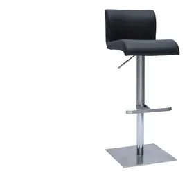 miliboo Design-barhocker höhenverstellbar schwarz gebürsteter Edelstahl (2er-set) Sheina