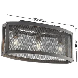 LINDBY Mizgin Deckenleuchte mit Gitter 3-flammig