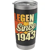 Legende seit 1943: Geburtsjahr, Geburtstag, Geburtstagsparty Doppelwandiger Edelstahl-Thermobecher