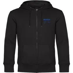 multifanshop Kapuzen Sweatshirt Jacke - Bielefeld - Herzschlag - Druck blau - Sweat