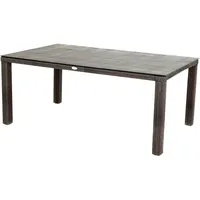 Ploß Rocking Comfort Dining Tisch, grau/braun-meliert, Polyrattan, 180x110 cm, Glasplatte Steinoptik