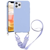 Yoedge Handykette Kompatibel mit Huawei Mate 20 Lite Hülle mit Kordel Umhängenhülle Smartphone Necklace Hülle mit Band 6,3", Hellviolett Silikon Handy Schutzhülle TPU Bumper Cover mit Kette abnehmbar