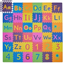 Relaxdays Puzzlematte ABC und Zahlen, 90 Teile, Spielmatte Kinder, BxT: 180,5x180,5 cm, unbedenklich, Schaumstoff, bunt