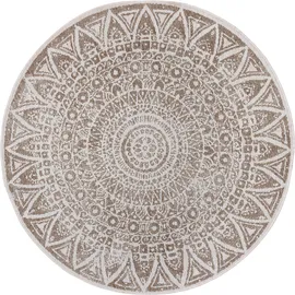 freundin Home Collection Teppich Lilja Wendeteppich", weiß Linen weiß), H:5mm Ø:100cm, Polypropylen (PP), freundin Home Collection Teppiche, Teppich, In-& Outdoor, beidseitig, Wetterfest, Balkon, Garten, Wohnzimmer