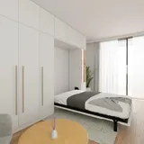 WallBedKing Schrankbett, Weiß, Holz, Rechteckig,Rechteckig, 135x190 cm, Schlafzimmer, Betten, Klappbetten