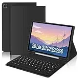 FOGARI Tastatur Hülle für Samsung Galaxy Tab S6 Lite 2024/2022/2020 | Samsung Galaxy Tab S6 Lite Hülle mit Pencil Halter für Galaxy Tab S6 Lite 10.4” P625/P620/P613/P619/P610/P615, Schwarz