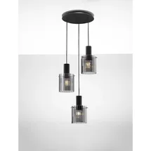 Nova Luce Mirbi 3-flammig Ø 45 cm Schwarz/Rauch