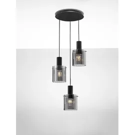 Nova Luce Mirbi 3-flammig Ø 45 cm Schwarz/Rauch
