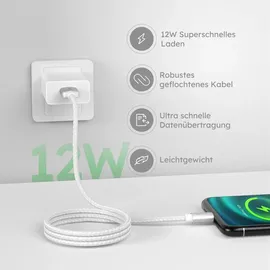 Alkaya USB-A auf Lightning 1 m Weiß