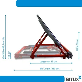 BITUXX Kipphebebühne Mobile Werkstatt Hebebühne Wagenheber Kurzhub PKW Lift bis 2000 kg 2T Rot MS-19230