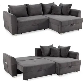 luma-home schönes für dein zuhause Eckcouch Cord 2-Sitzer Grau
