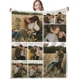 LPGYYU Personalisierte Decke, Fotodecke mit Eigenem Foto, Personalisiert Decke mit Foto, Kuscheldecke mit Foto, Decke Selbst Gestalten Foto, Personalisierte Geschenke fur Freundin, Mama, Papa
