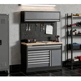 Feistos Werkstatteinrichtung Argos 21 | Metall Werkstattschrank - Schwarz