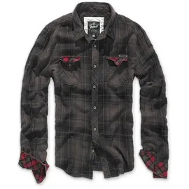 Brandit Textil Check Duncan Langarmhemd Brown / Black L