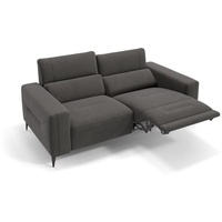 Sofanella 2-Sitzer Stoff Teramo, Relaxsofa, Designsofa, Designer Couch, Italienisches Sofa, 2er Sofa grau