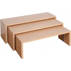 Set aus 3 Sitzbänken mit Stahlunterzügen, übereinander stapelbar