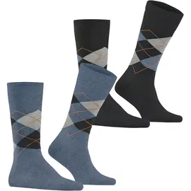 Burlington Everyday Argyle Socken 2 Paar Blau Einheitsgröße 40-46