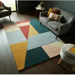 Kadima Design Stilvoller & Handgetufteter `Deben Kyle` Teppich in Multi-Kontrast. Farbe: Multi-Kontrast, 120x170 cm