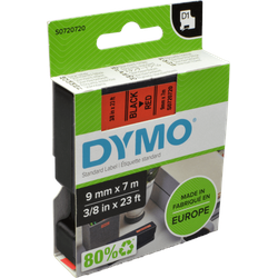 Dymo Originalband 40917  schwarz auf rot  9mm x 7m