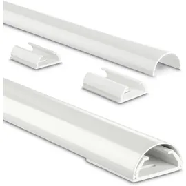 Hama 00220988 Alu-Kabelkanal, halbrund, 110 x 3,3 x 1,8 cm, Weiß