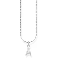 Thomas Sabo Kette mit Anhänger »Buchstabe« mit Zirkonia (synth.) THOMAS SABO silberfarben-weiß 45