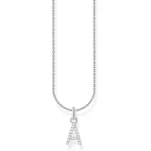 Thomas Sabo Kette mit Anhänger »Buchstabe« mit Zirkonia (synth.) THOMAS SABO silberfarben-weiß 45