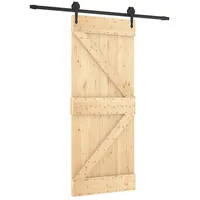vidaXL Schiebetür rechts 85 x 210 cm Braun/Schwarz