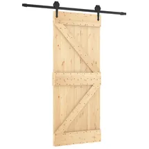 vidaXL Schiebetür rechts 85 x 210 cm Braun/Schwarz