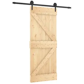 vidaXL Schiebetür rechts 85 x 210 cm Braun/Schwarz