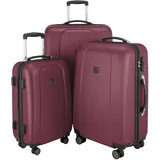 HAUPTSTADTKOFFER - Wedding - 3er Koffer-Set Trolley-Set Rollkoffer Reisekoffer, TSA, Doppelrollen, (S, M & L), Burgund