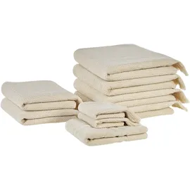Beliani ATIU Handtuchset 9-tlg. beige