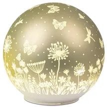Formano LED Deko Kugel Pastell Grün 15cm Matte Glasleuchte mit Timer 6h/18h, batteriebetrieben (3× AA), stimmungsvolles Ambientelicht für Tisch, Fensterbank & Regal