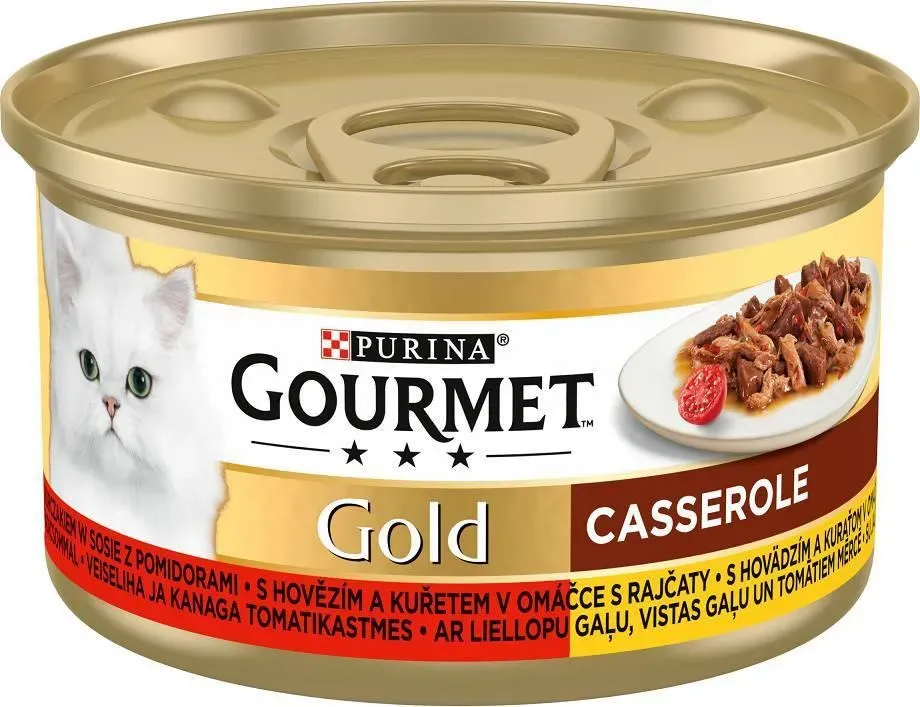 Purina Gourmet Gold mit Rindfleisch und Hühnerfleisch in Tomatensauce 12 x 85g (Rabatt für Stammkunden 3%)