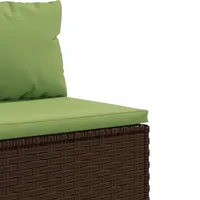 vidaXL 9-tlg. Garten-Lounge-Set mit Kissen Braun Poly Rattan