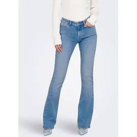Only Flared fit Jeans aus Baumwoll-Mix Modell 'BLUSH', Hellblau, S/30