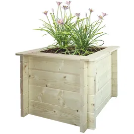 TIMBELA Hochbeet 58 x 46 x 58 cm Beige