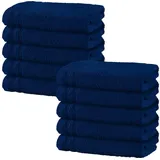 Erwin Müller Handtuch Handtuch "Heidelberg" 10er-Pack, Walk-Frottier Uni blau 50 cm x 80 cm