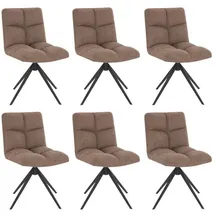 Home Deluxe Esszimmerstuhl drehbar 6er Set NODA - Webstoff Grau/Braun
