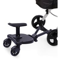 Buggy Board Trittbrett Mitfahrbrett Universal Buggy Board für Kinderwagen Kiddy Board Buggyboard Mit Sitz 360 Grad Stabiles Zweirad Geeignet Für 2-5 Jahre Alte Kinder