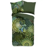HIP Wendebettwäsche »Agatha« 2 Stk., tlg. Mako-Satin, Reißverschluss, Wendeoptik, Mandala, Pfau, grün,