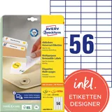 AVERY L6027REV-25 weiß, 52,5 x 21,2mm, ablösbar, 30 Blatt, 1.680 Stück