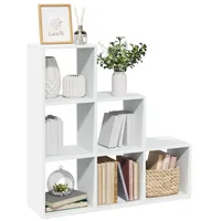 VidaXL Raumteiler-Bücherregal 3 Etagen Weiß 99x29x99 cm Holzwerkstoff